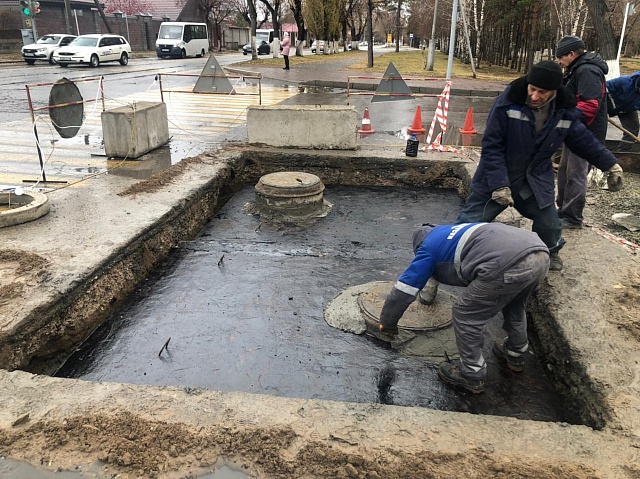 Перебивка основного колодца связи АО "Казахтелеком"